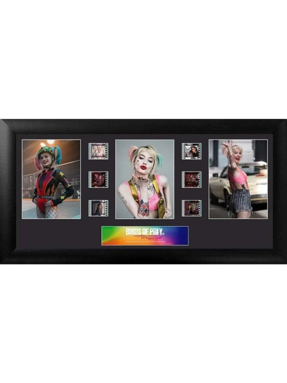 Harley Quinn Birds of Prey Framed Wall Art - 20x11 FilmCells Decor for Fans
